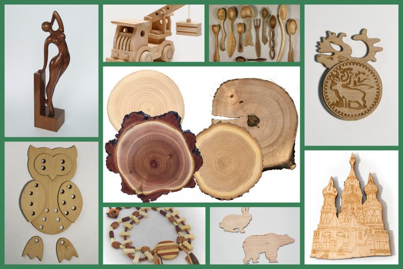 Объемные сувениры из дерева