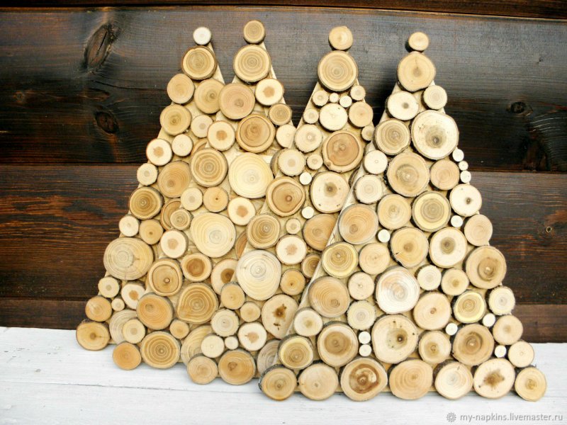 Декор из деревянных спилов