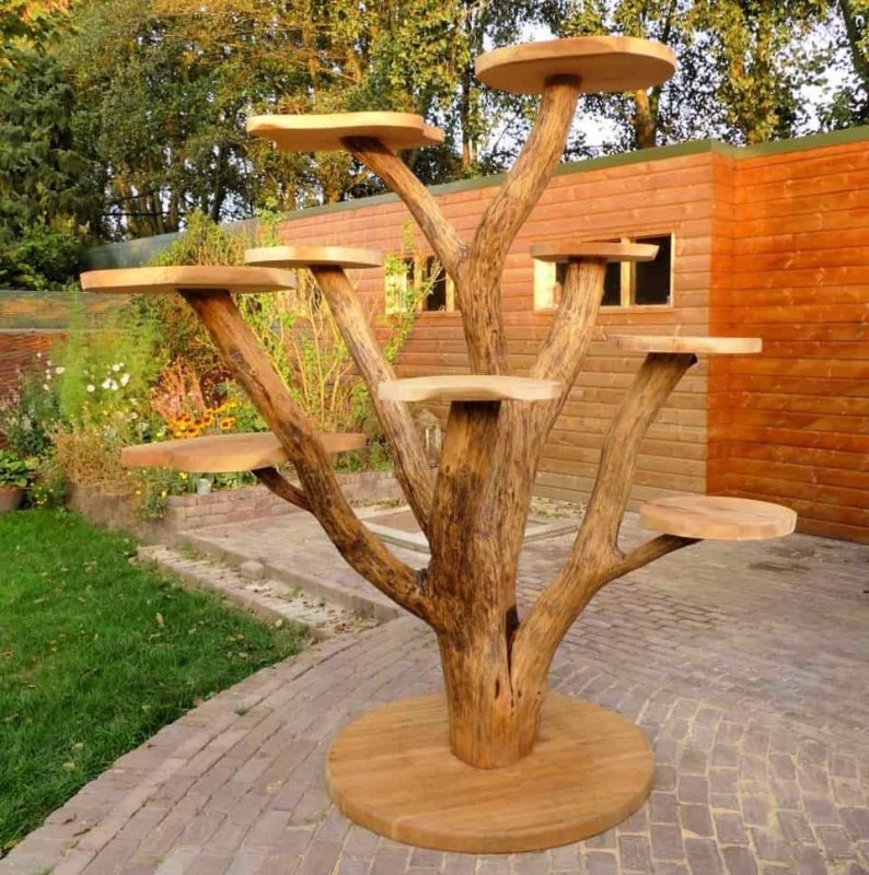 Мельница из дерева для сада