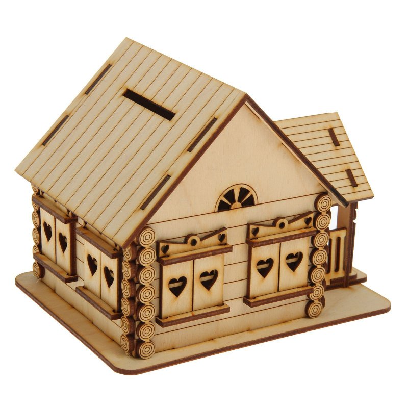 Елочная игрушка деревянный домик