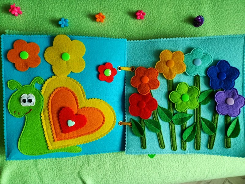 Цветик семицветик из фетра для детей 2 лет