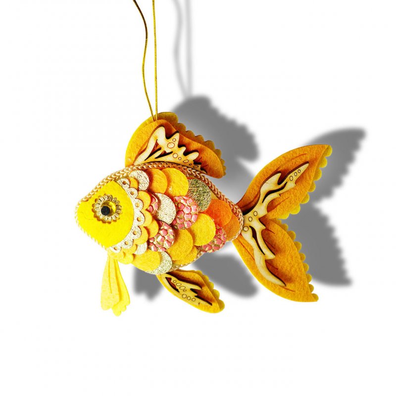 Золотая рыбка игрушка на елку своими руками