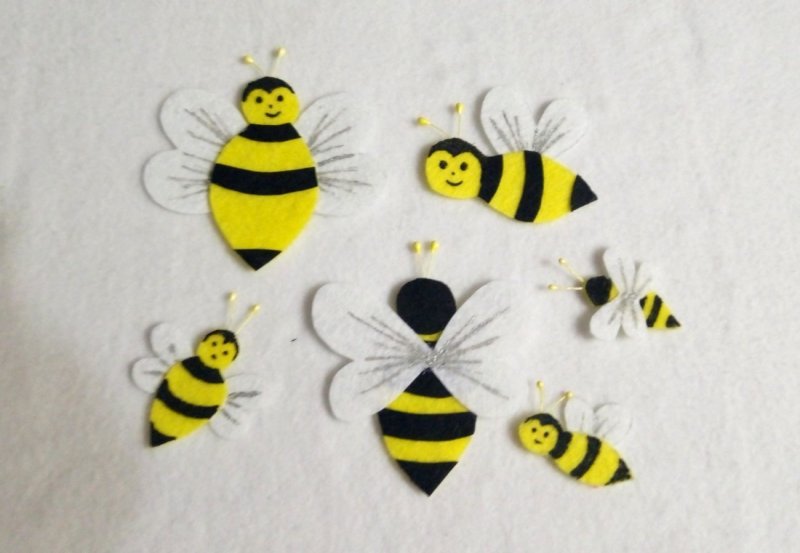 Аппликация Пчелка из фетра