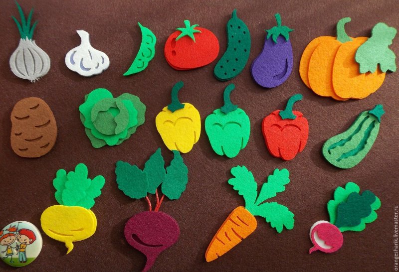 Овощи и фрукты из фетра
