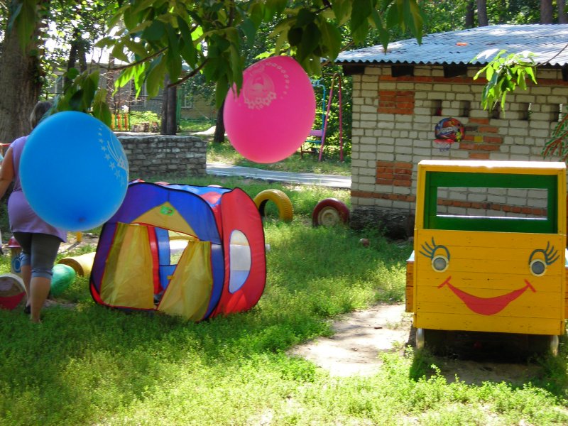 Декор участка детского сада зонт