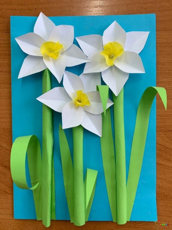 Поделки из бумаги для детей цветы
