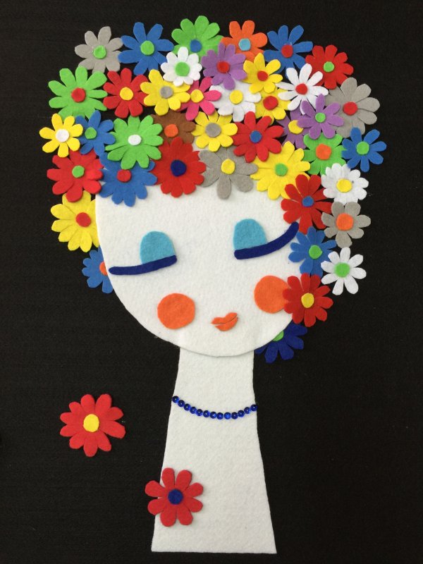 Девочка Весна из картона и цветной бумаги своими руками