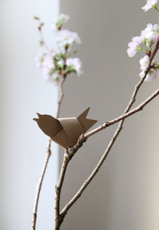 Весенние птички из бумаги