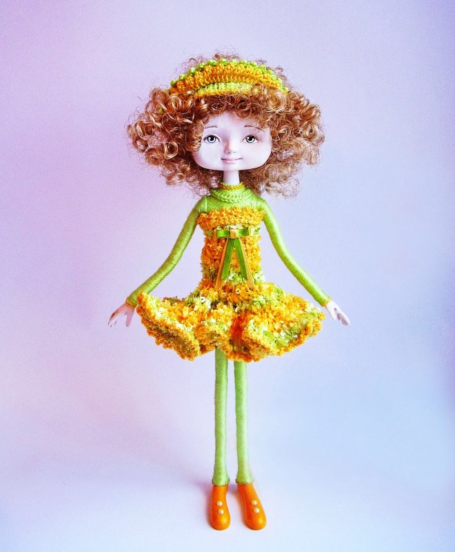 Текстильная кукла с веснушками