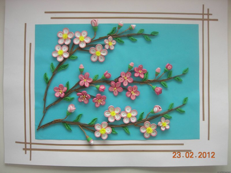 Цветы из гофрированной бумаги подснежники