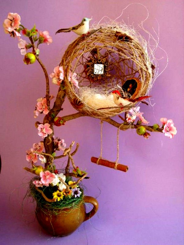 Яблоневые цветы из гофрированной бумаги