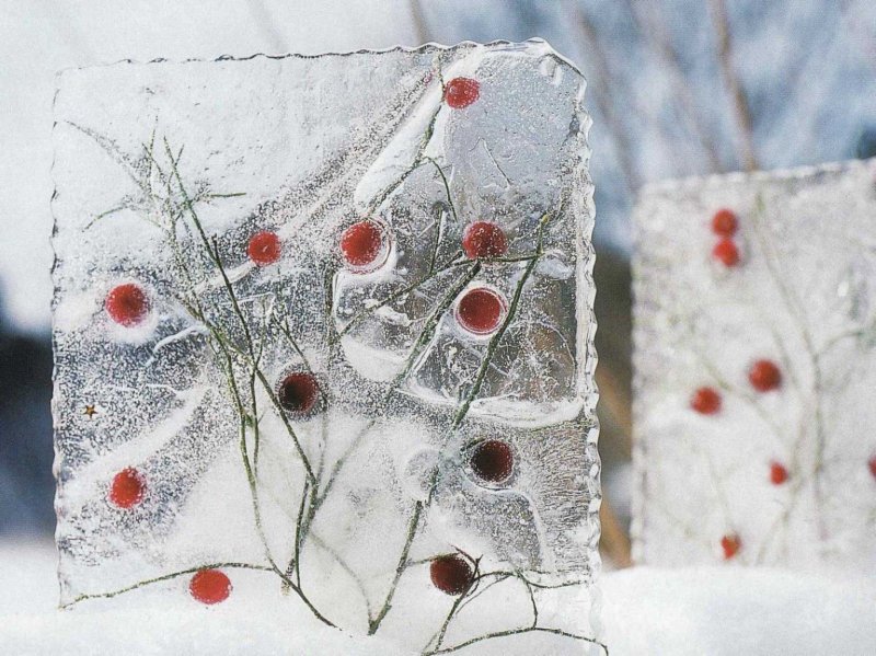 Ледяные украшения для сада