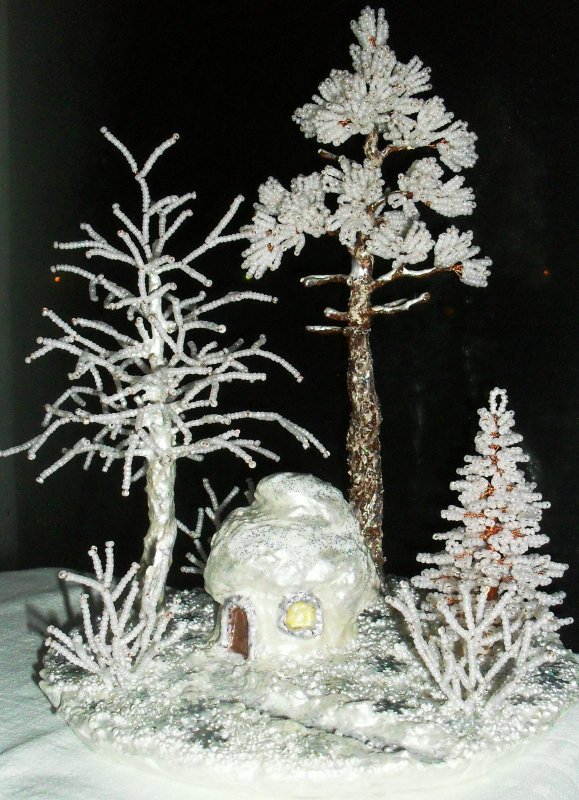 Зимний домик поделка