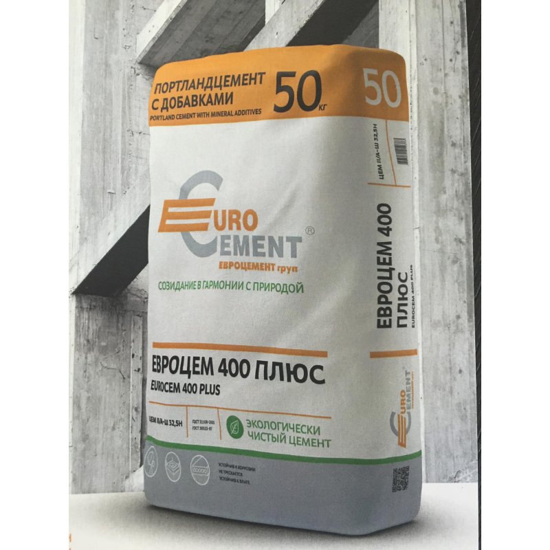 Цемент ПЦ м400 д20 Eurocement 50 кг