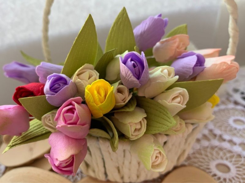 Поделки тюльпаны из бумаги из фоамирана