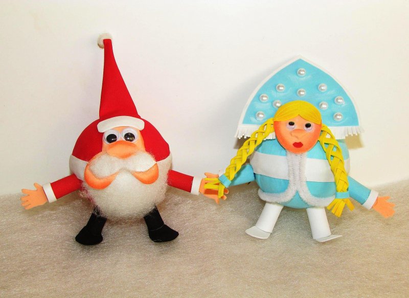 Елочные игрушки дед Мороз и Снегурочка из ветра