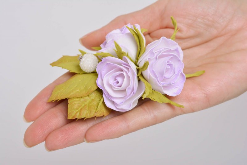 Фиолетовая роза из фоамирана