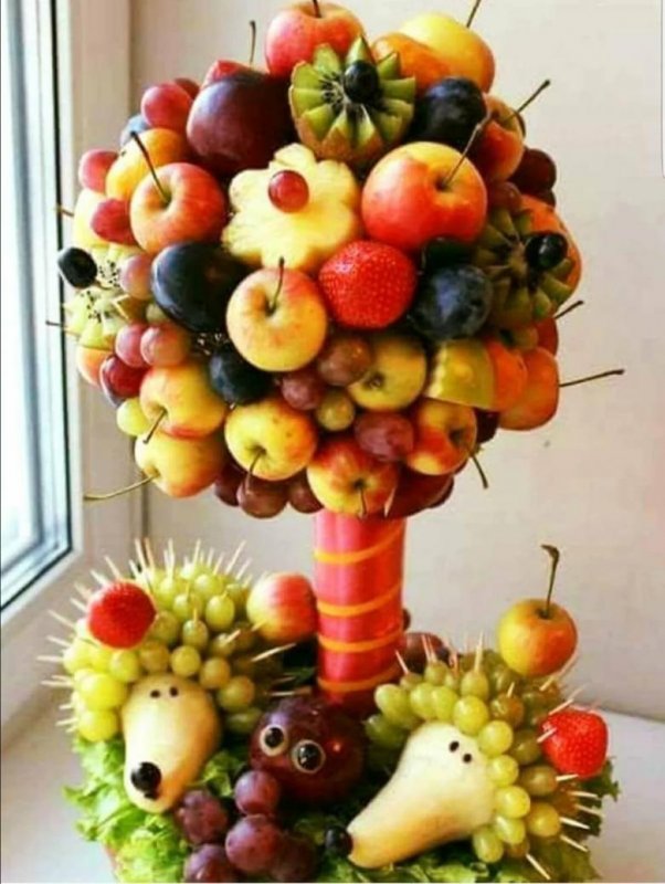 Ежик с фруктами для кухни