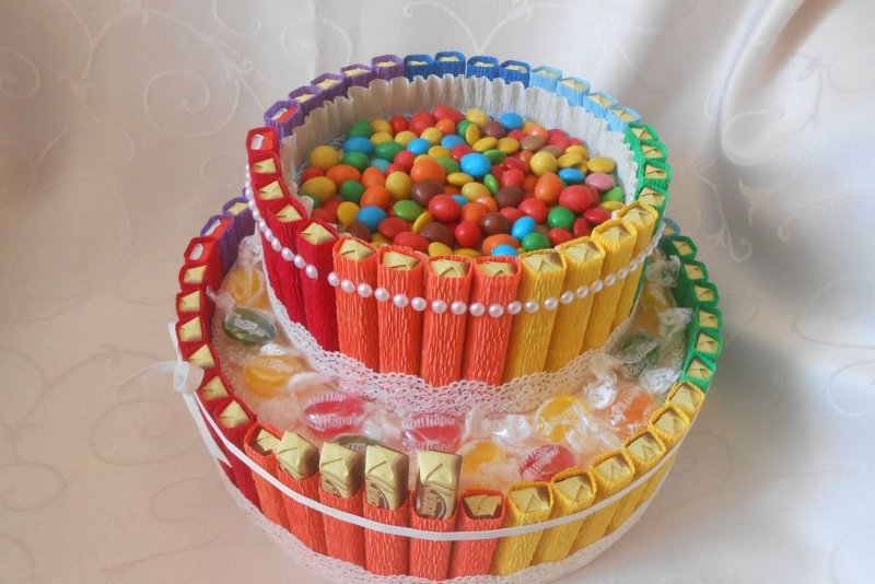 Тортики из конфет для детей