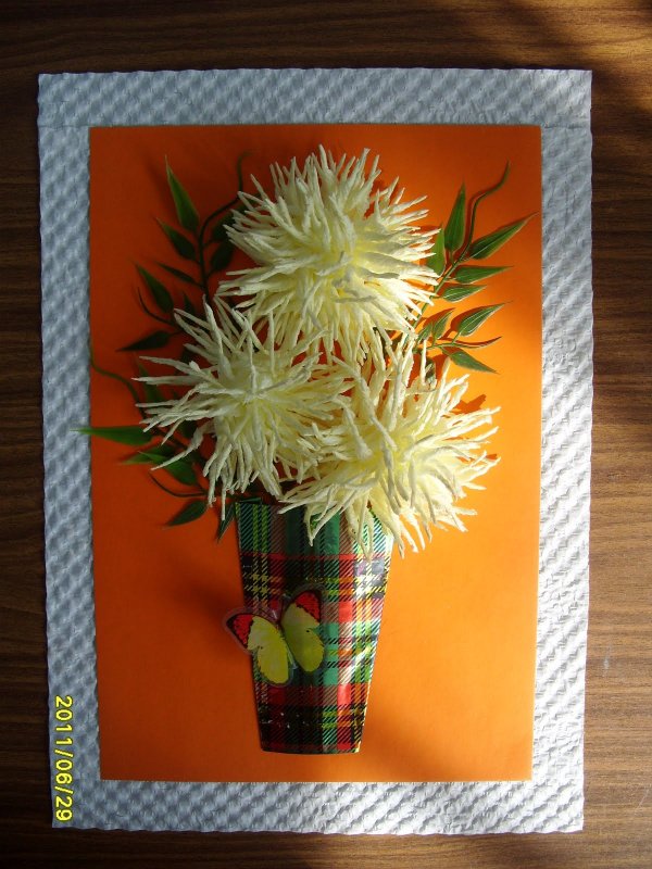 Хризантемы поделка из бумаги