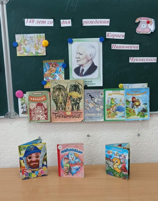 Выставка Чуковский книг к Чуковского для детей в детском саду