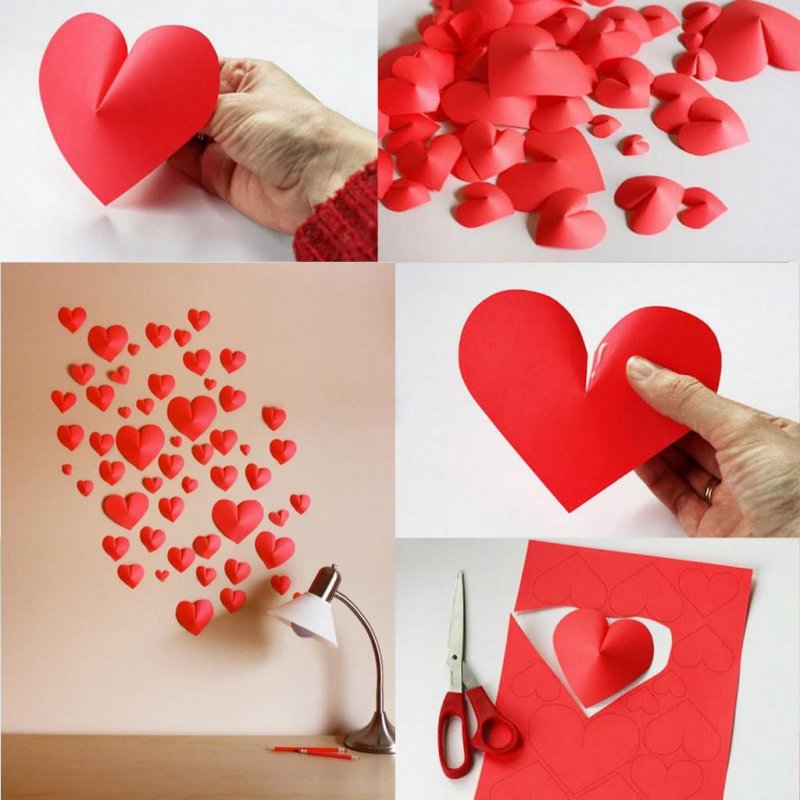 Бумажные сердечки