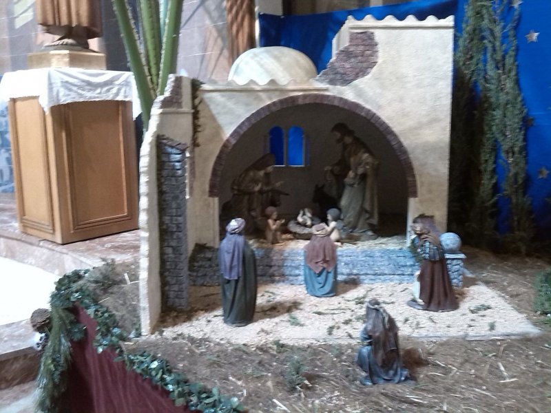 Диорама рождение Христа в Белен из пенопласта