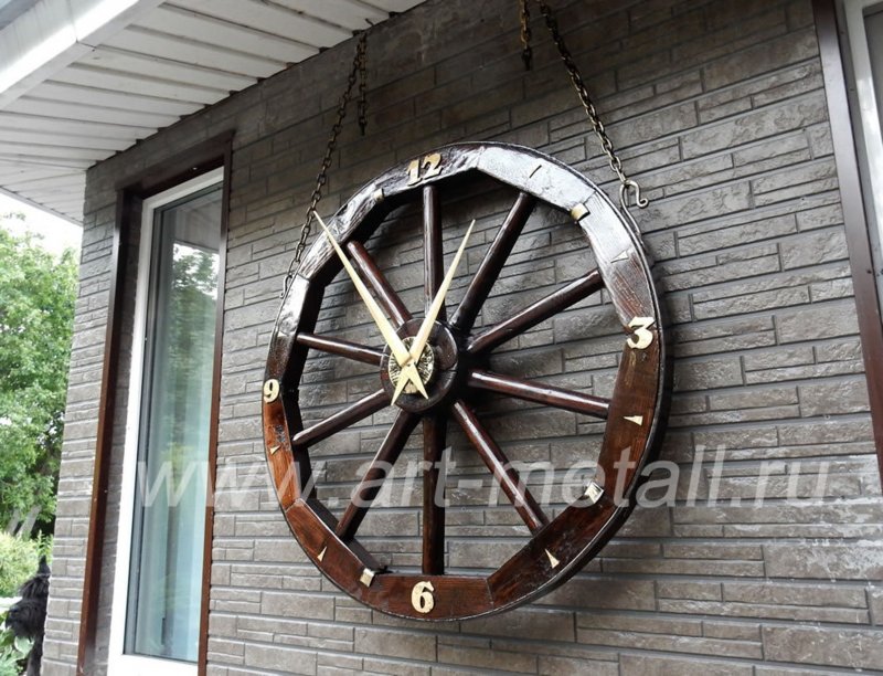 Часы колесо телеги