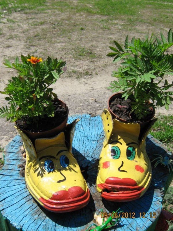 Цветы в ботинках