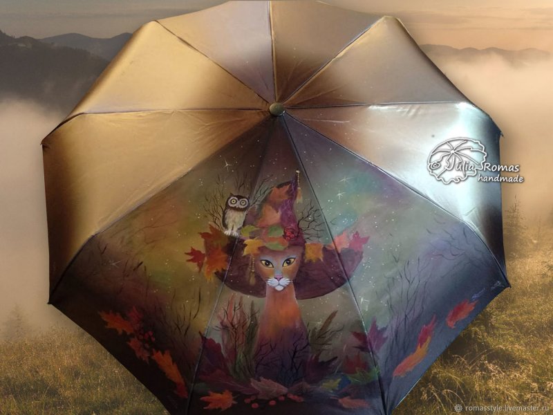 Зонт с ручной росписью