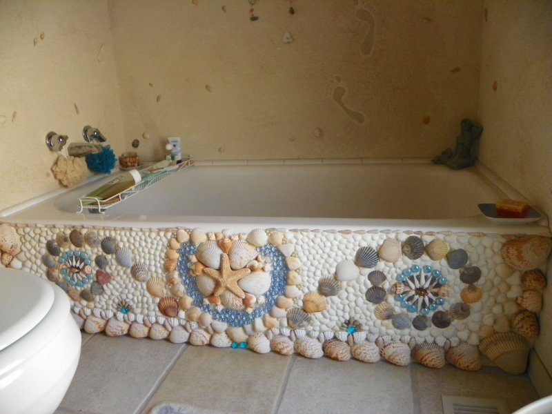 Декор из ракушек в ванную