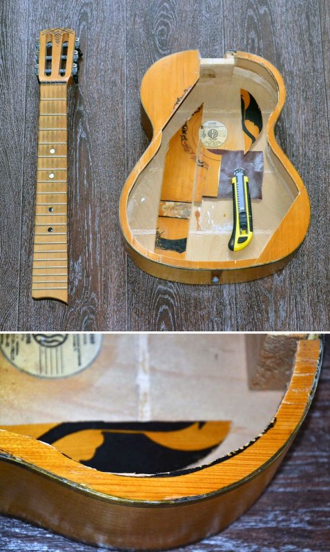 Старая гитара в интерьере