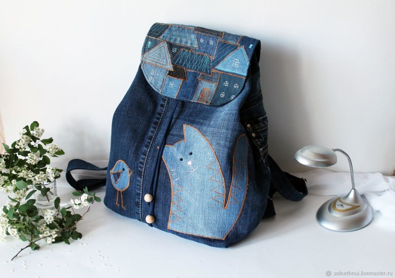 Рюкзак текстильный f3 (джинсовый) 25715ф