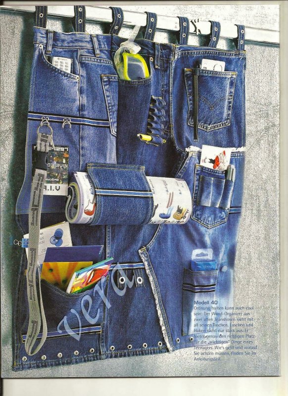 Кармашки органайзеры из джинсовых брюк