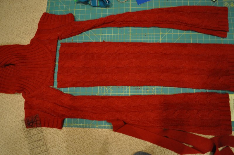 Переделываем старый свитер - шарфик