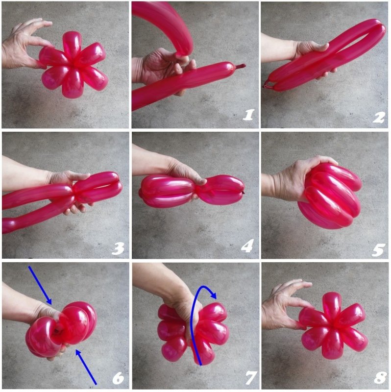 Как сделать из шарика цветок пошаговая
