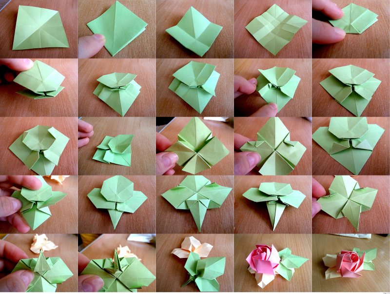 Оригами елочка из бумаги из 1 листа