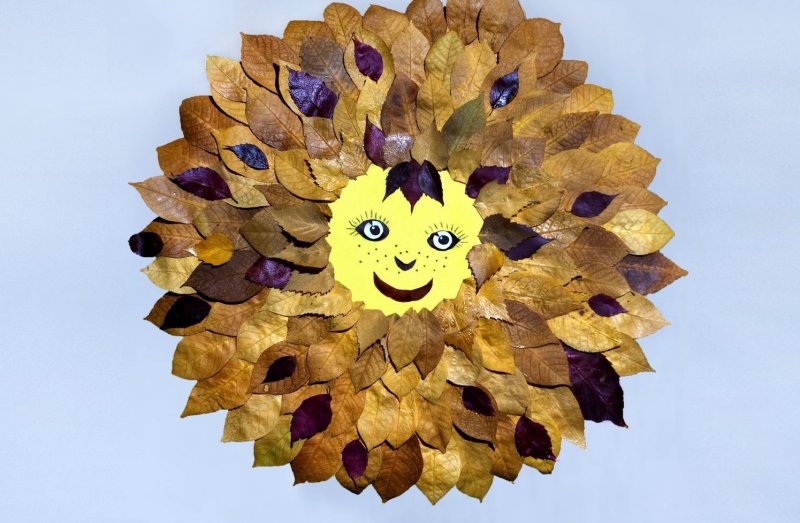 Поделки из шишек и листьев на тему осень в детский сад