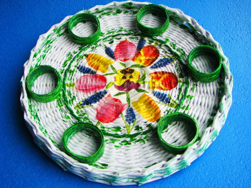 Плетение из бумажной лозы для начинающих пошагово