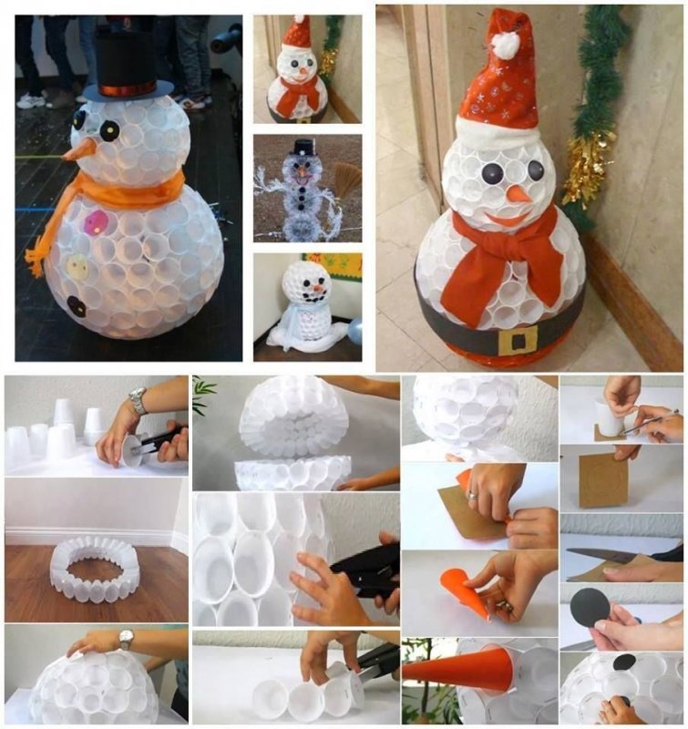 Текстильные игрушки Снеговики