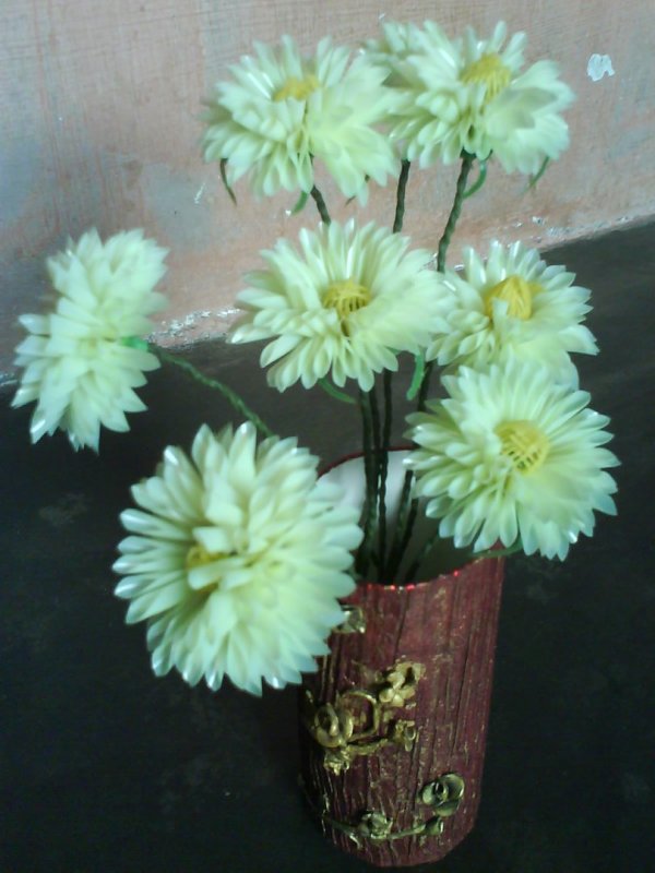 Цветы из трубочек для коктейля