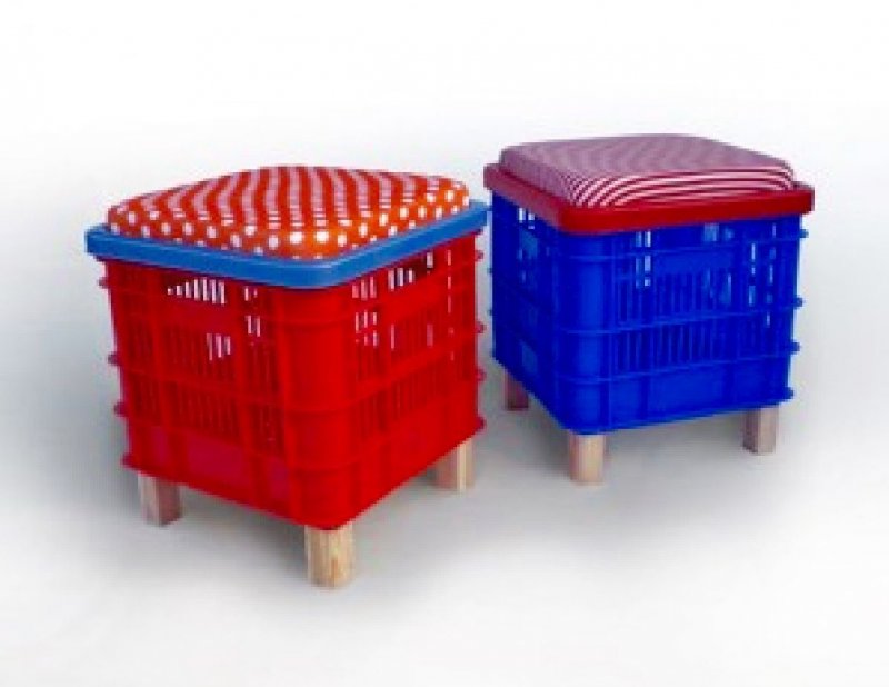 Мебель для сада из пластмассовых ящиков