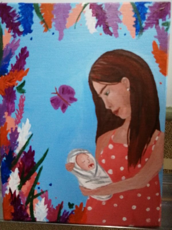 Девочка с мамой на Ярмарке рисунок