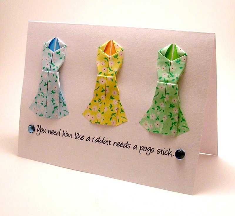 Оригами подарок на 8 марта платье