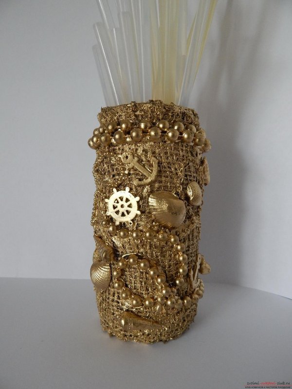 Декоративные вазы из шпагата