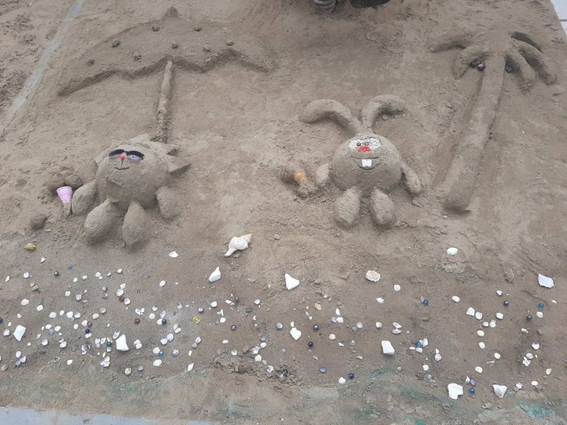 Фигуры из песка в детском саду