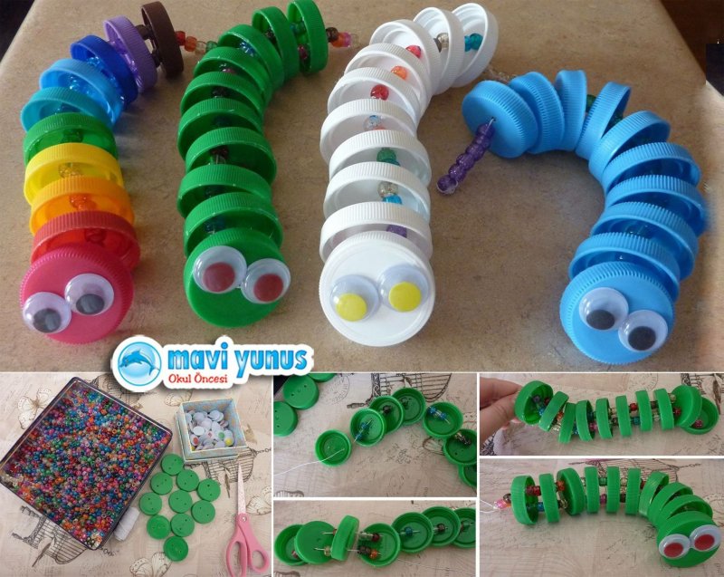 What can be made from Lids Crafts from Plastic Bottle Lids with your own hands