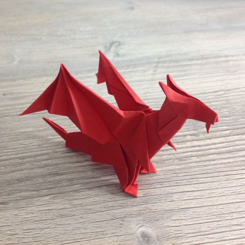 Оригами из модулей динозавр