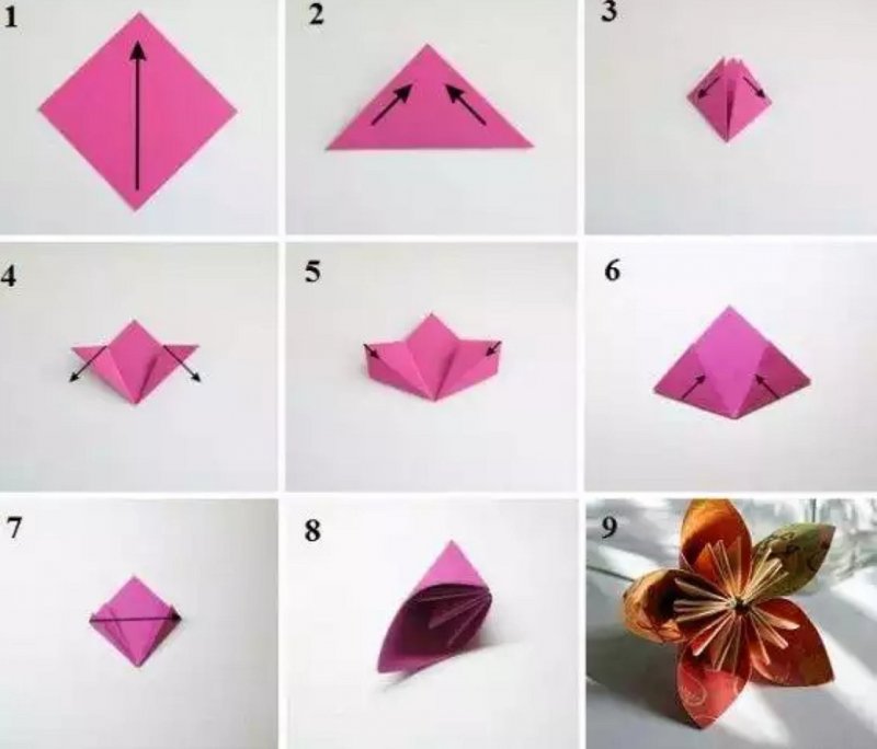 Оригами закладка из бумаги без клея