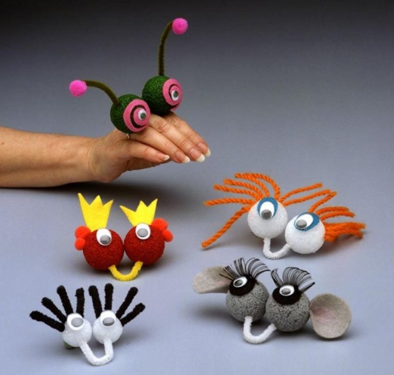 Игрушки из помпонов для детей
